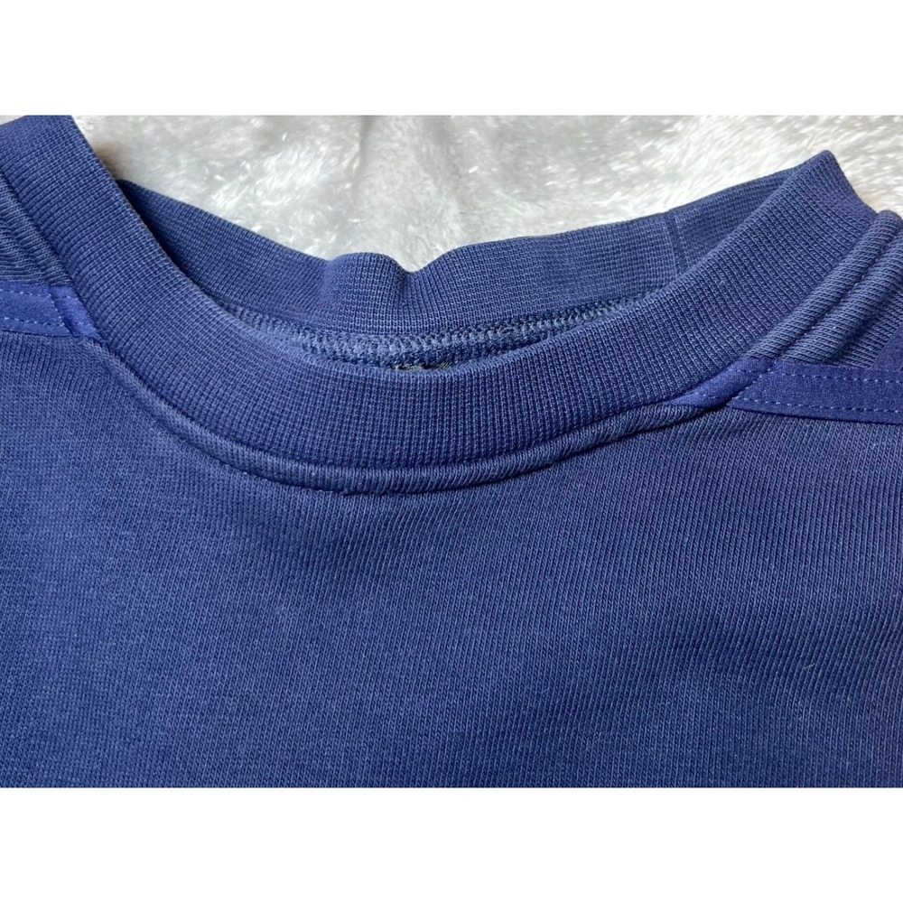 Nike Dri-FIT Womens Size XS Cropped Sweatshirt Navy Blue Lattice Shoulder Yoga - Picture 6 of 13